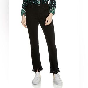 Maje black Pannako frayed ankle skinny jeans